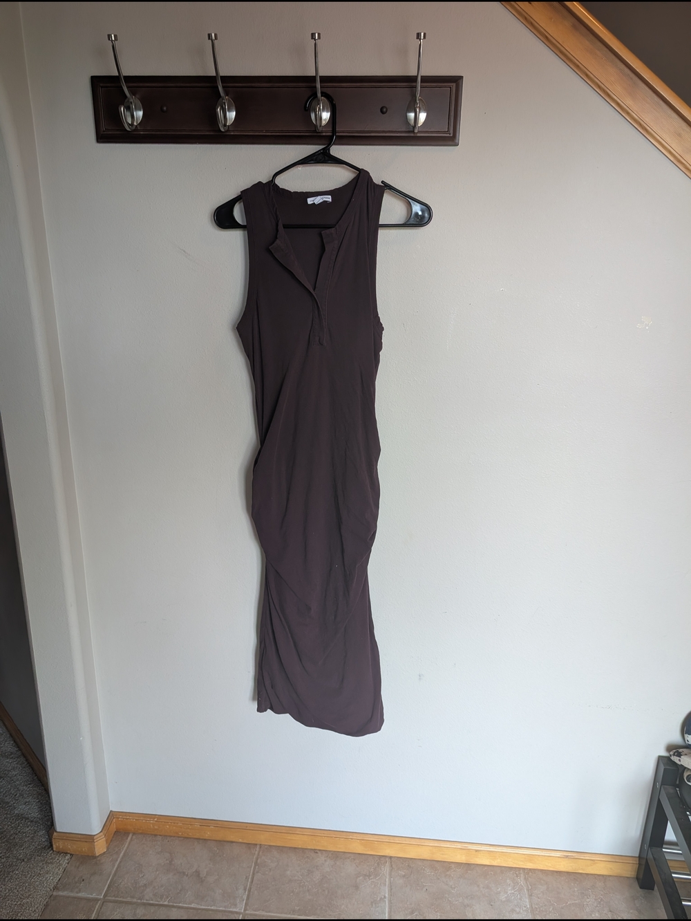 Standard James Perse Sleeveless Polo Midi Dress in Burgundy Size 4 (US XL/12